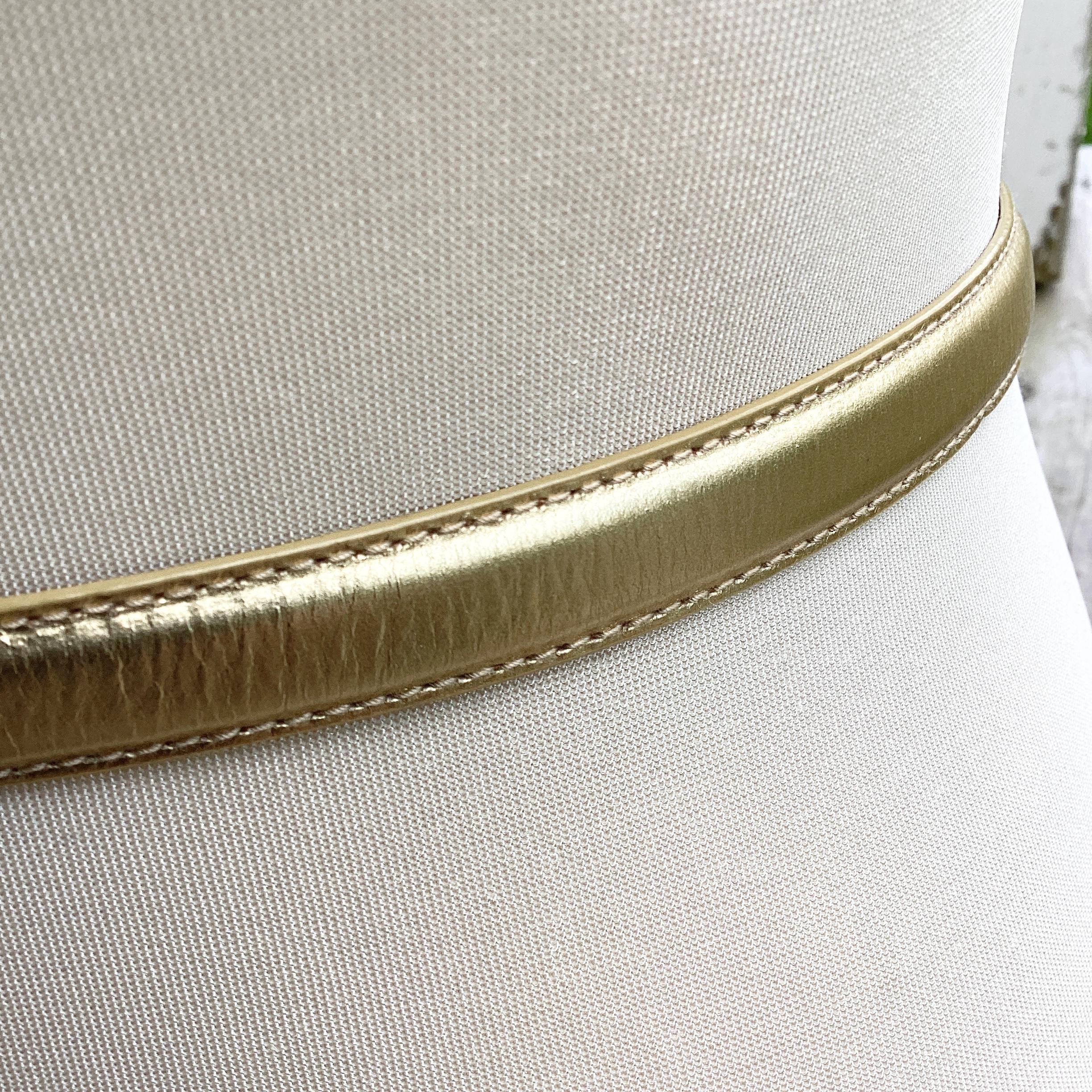 Vintage Ralph Lauren Gold Leather Belt: Women display picture 2
