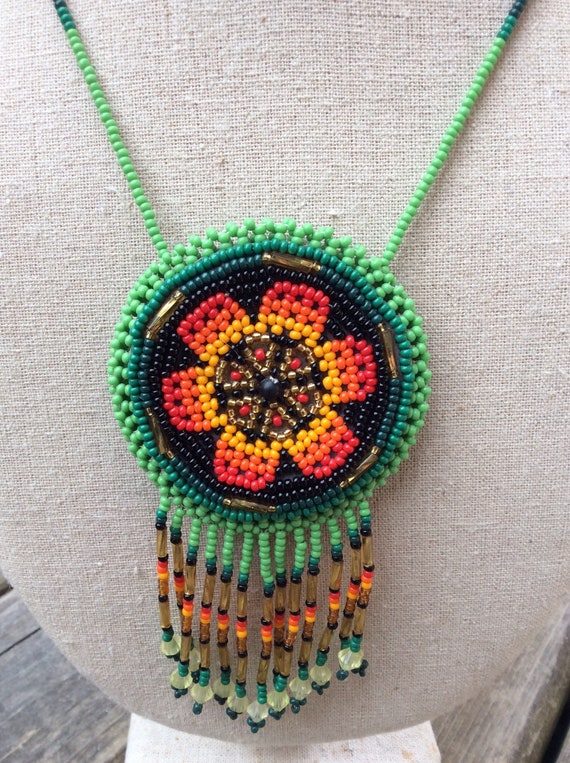 vintage colorful Southwestern Native style beaded… - image 2