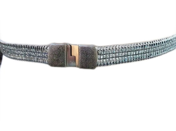 Vintage Gold Silver Lamé Cinch Belt - Gutos West Germany 