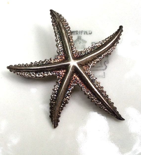 Vintage Big sterling Silver Starfish Mexican Ster… - image 6