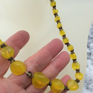 Vintage Yellow Bead Necklace: DIY Jewelry Supplies (AS IS)