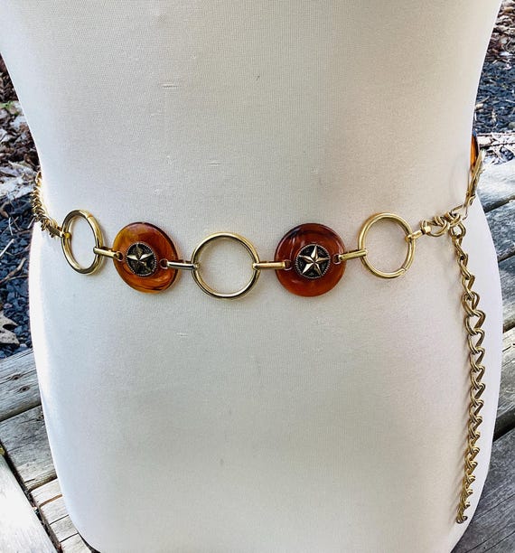 Vintage Style Medallion Belt with Brown Accents length 40” excellent condition Vintage Leather Medallion Belt - Etsy main image 3