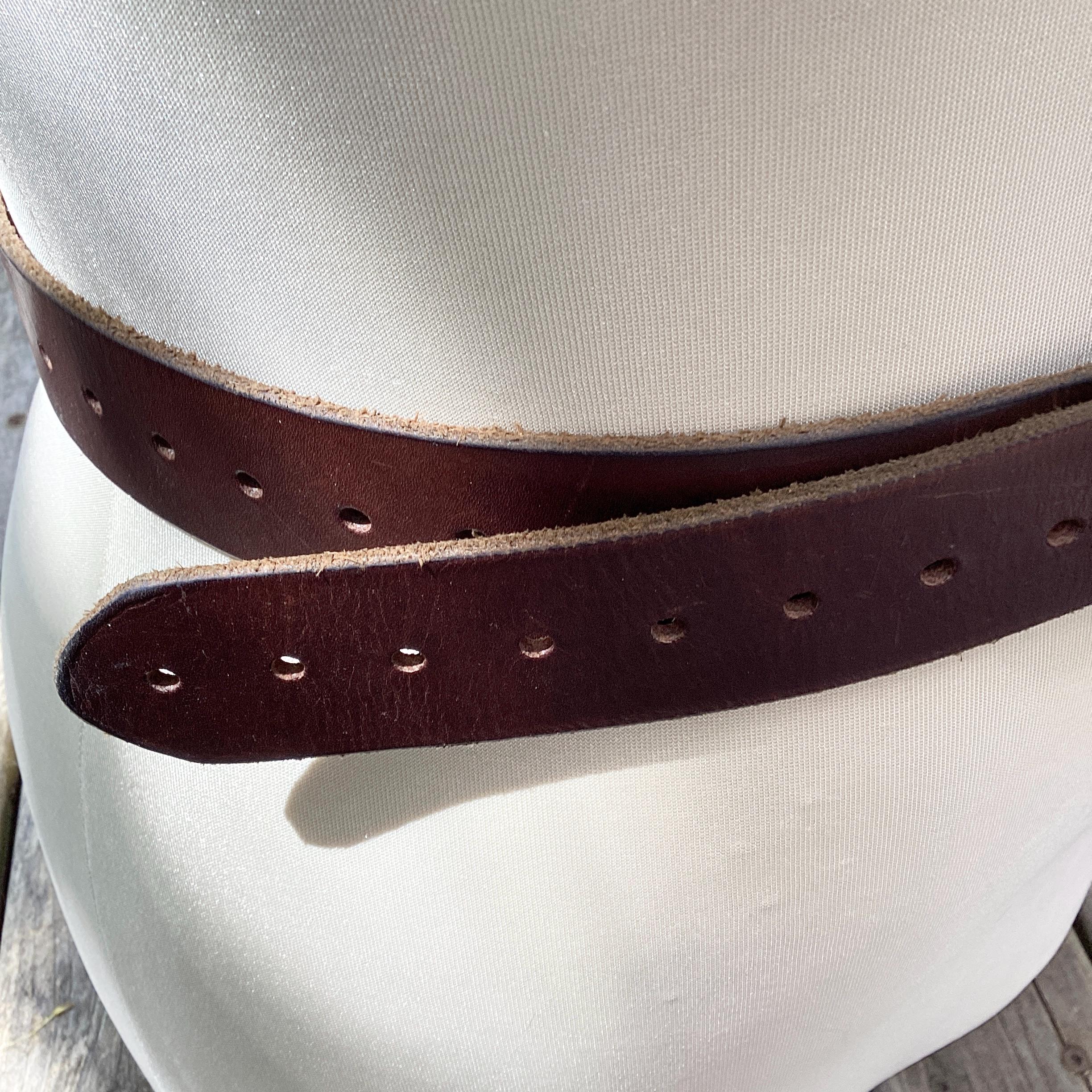 Vintage Banana Republic Wide Brown Leather Belt: Solid Brass  display picture 1