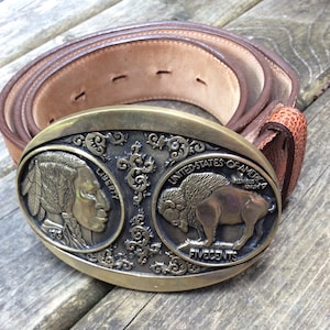 Vtg JUSTIN Concho Leather Western Rodeo Belt 34 Montana Silversmiths Buckle Vintage montana silversmiths belt - Gem main image 3