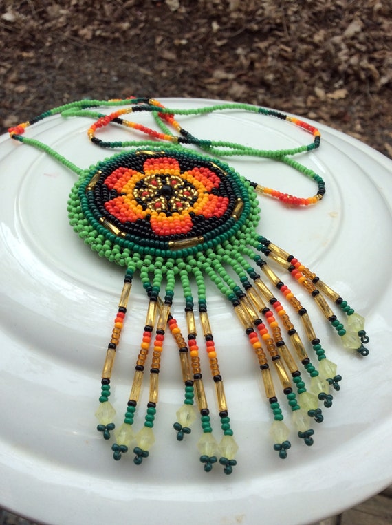 vintage colorful Southwestern Native style beaded… - image 5