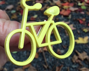 vintage retro bike bicycle brooch metro urban cruiser plastic yellow banana minimalist fashion