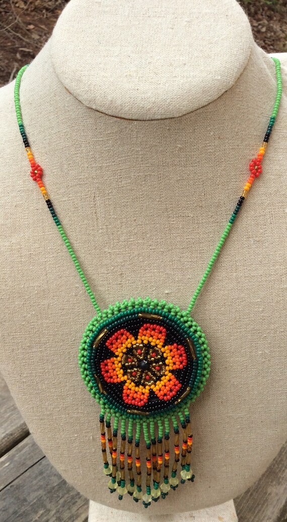 vintage colorful Southwestern Native style beaded… - image 1