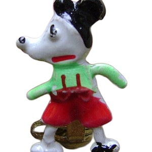 Vintage old mouse mickey brooch enamel anthropomorphic mice Figural cartoon Scatter Pin Teeny Tiny famous character mid century modern
