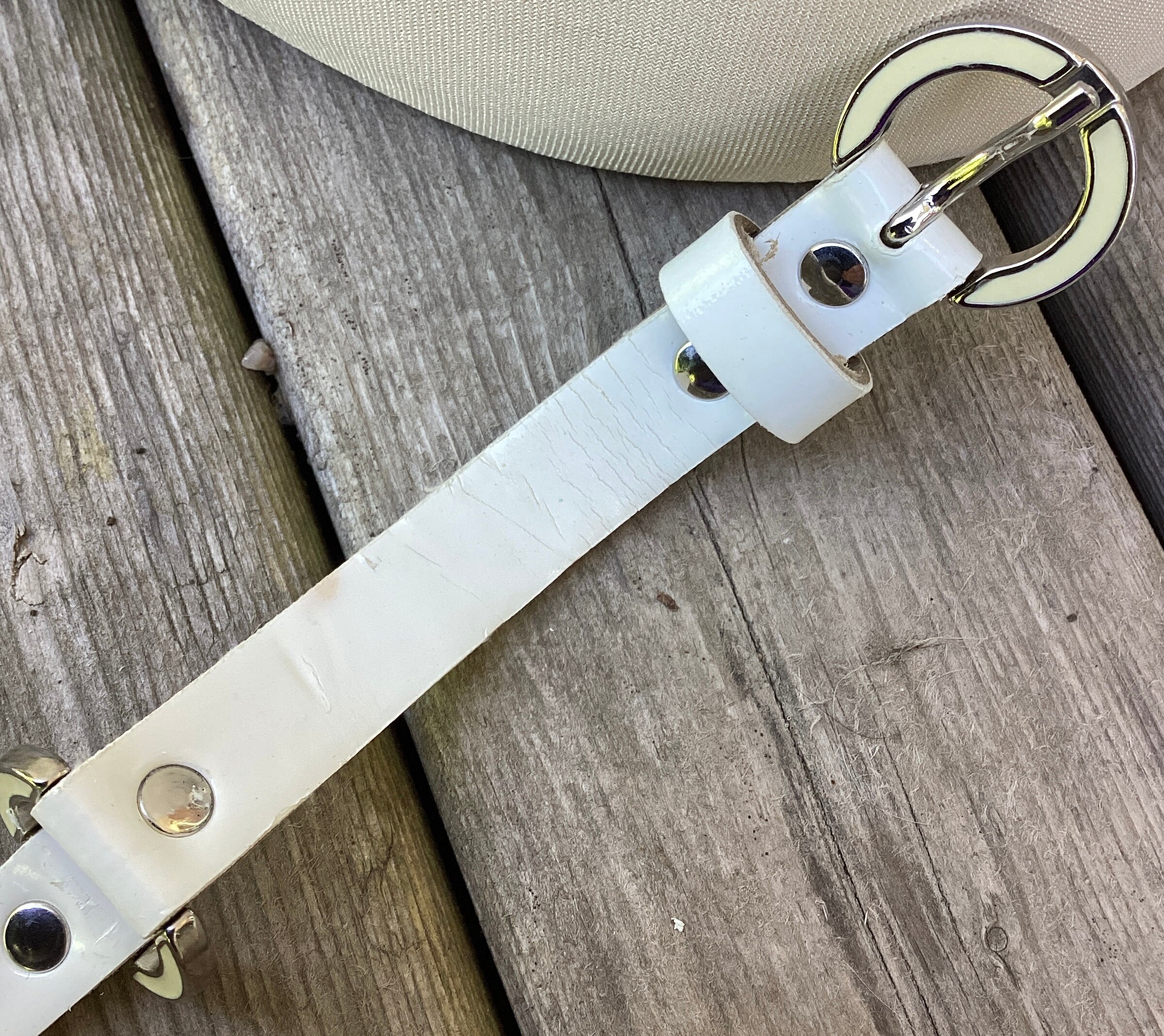 Vintage Antoniazzi Firenze Italian Leather Belt: White Wet  display picture 1