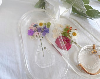 Jewelry Dish  ,Vase Rolling Tray , Resin Tray , Floral Rolling Tray , Trinket Dish