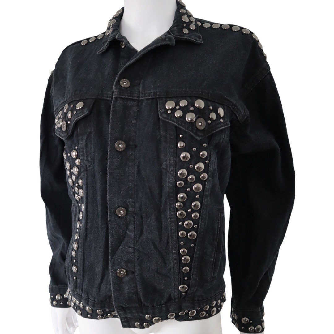 Carmar Unisex Black Rivet Studded Denim 