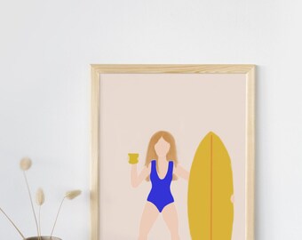 Art Print- Surf & Coffee