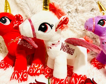 Personalized Valentines Unicorns