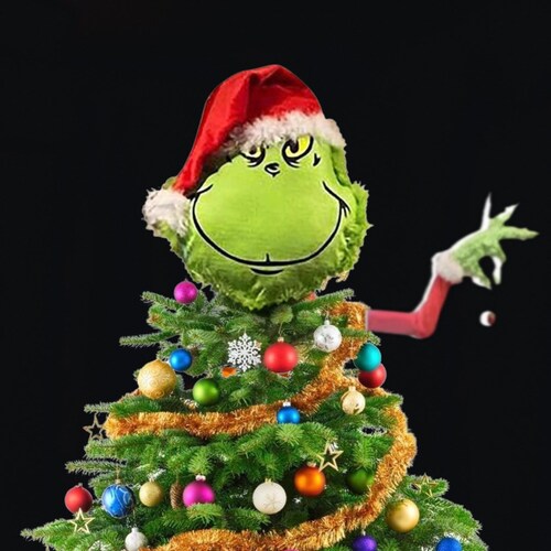 Grinch Head and Arm Tree Topper Etsy