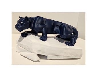 PENN STATE Nittany Lions Fan Gift - Wall Decor 3D Print - Navy Blue White- Lion Shrine Figure - Dad Fan alumni