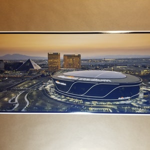 Las Vegas Raiders Allegiant Stadium 12&quot; X 24&quot; Poster - NFL Football Dome Man Cave Bar