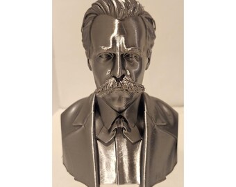Friedrich Nietzsche 3D Print - Shiny Silver Metallic look Plastic Figurine
