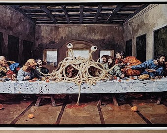 Flying Spaghetti Monster Last Supper Poster 12