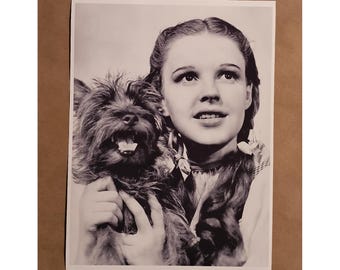 Dorothy Wizard of Oz Toto Garland Movie Poster Quality Print 12"x16" Black White
