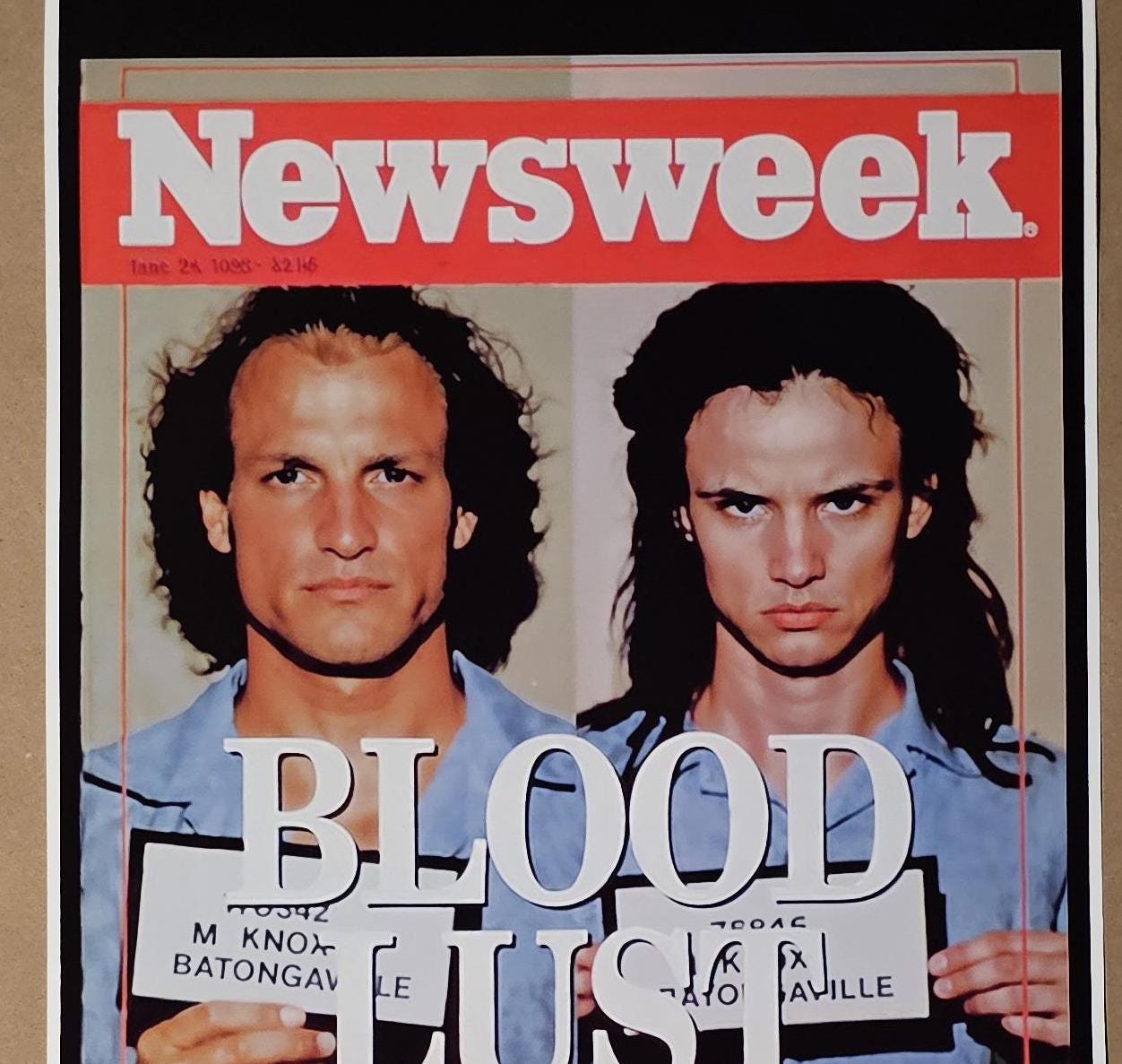 Natural Born Killers Movie Poster Mickey Blood Lust Bar Newsweek