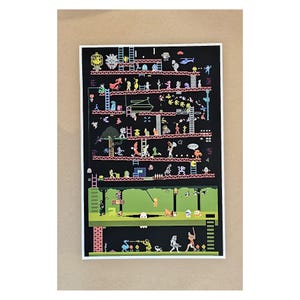 Arcade Montage Donkey Kong Pac Man Pitfall Collage Game Room Man Cave