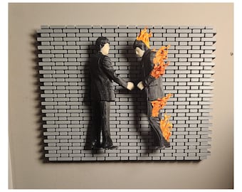 Pink Floyd Burning Man Handshake Wall Decor 3D Print - 8" x 6" x 2" -  Wish you were here