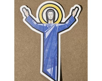 Touchdown Jesus Waterproof Sticker - Notre Dame Car Window Sticker College Football