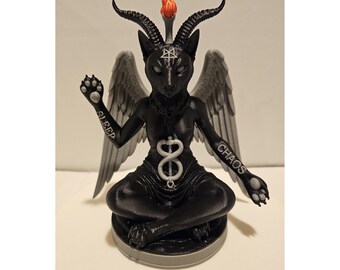 Black Cat Baphomet Parody 3D Print - 7" x 5" x 3.5 -Statue Cat Humor Sleep Chaos