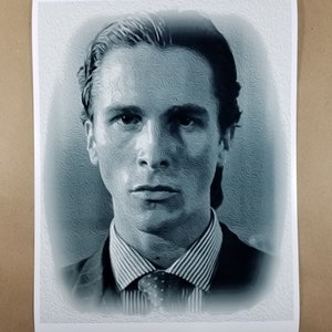 American Psycho Poster 12&quot; x 18&quot; - Patrick Bateman Portrait Black and White halloween horror