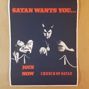 Anton Lavey Church of Satan Poster -Satan Wants you to Join the Church of Satan