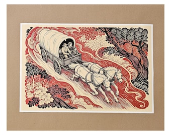 Oklahoma Sooner Fine Art Print - Crimson Red - Cream - Oklahoma University OU