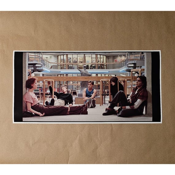 The Breakfast Club Movie Scene Poster 12" X 24" Eighties Library High School
