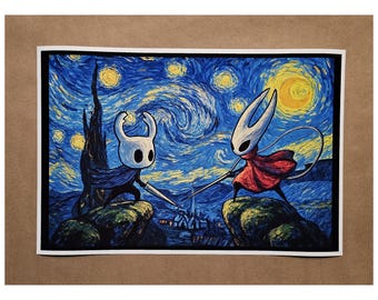 Knight Starry Night Van Gogh PRINT Remix Hollow Silk Song Souls Game Hornet