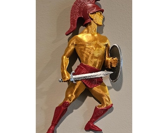 USC TROJAN Fan Gift - Wall Decor 3D Print - Gold - Tommy Trojan Figure - Dad Fan alumni