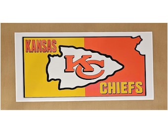 Kansas Chiefs Print Poster 12" X 24" - Chiefs move to State of Kansas Stadium