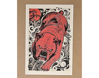 Georgia Bulldogs Fine Art Print - Red - Black - White