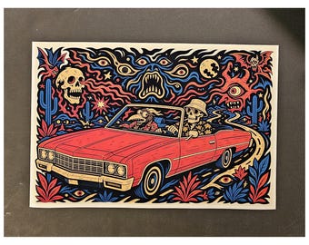Fear Loathing Las Vegas PRINT - Hunter S. Thompson Gonzo Desert Trip Bats