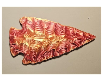 Arrowhead Wall Decor 3D Print - CHOOSE SIZE -  Kansas City Chiefs Native American - Metallic Look