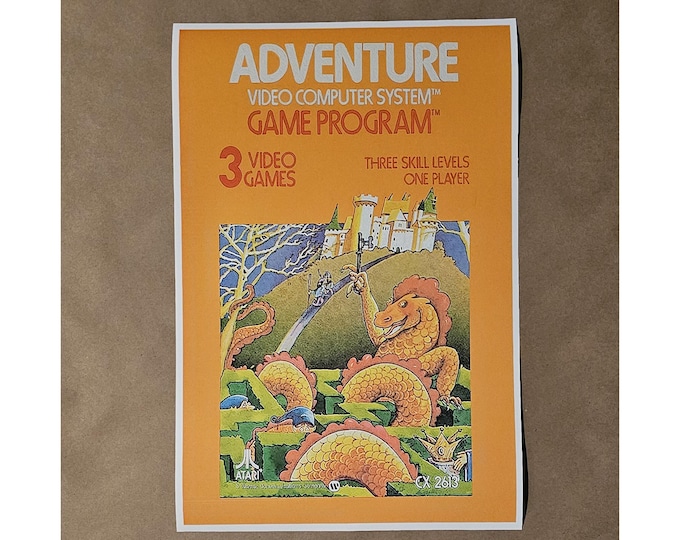 Atari Adventure Game Art Print - RPG Castle Dragon Role Playing Dungeon ...