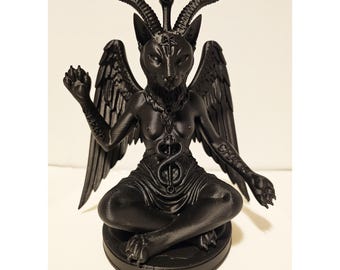 Black Cat Baphomet Parody 3D Print - 7" x 5" x 3.5 -Statue Cat Humor Sleep Chaos