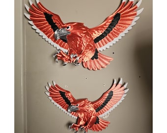 Atlanta Falcons Wall Decor 3D Print - CHOOSE SIZE -  Printed in 4 colors Metallic Red and Silver Plus White and Black