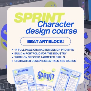 SPRINT character design course - 14 character design prompts to beat art block. Design awesome OC&#39;s and build your portfolio