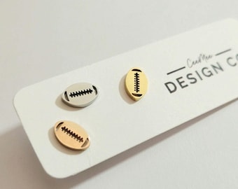Football Stud Earrings, Football Jewelry, Football Girlies Gifts, Non Tarnish Jewelry in Gold, Rose Gold & Silver!