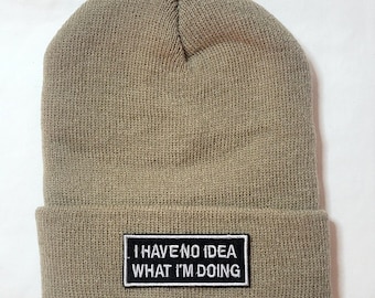 Funny New Beanies are Here! Retro Offensive Iron-On Patch Beanie, Handmade Gifts For Everyone
