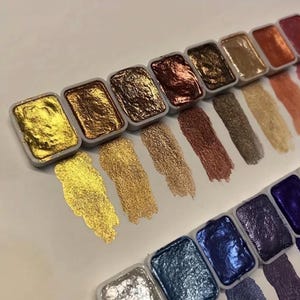 20 Color Pearl Watercolor Paint Set, Metallic Watercolor Palette, Vibrant Shimmer Colors for Art, DIY Crafts, Journaling, Card Making