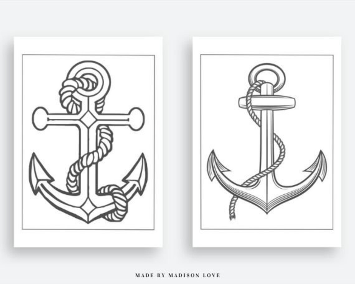 14 Anchor Coloring Pages Printable for Kids and Adults - Etsy