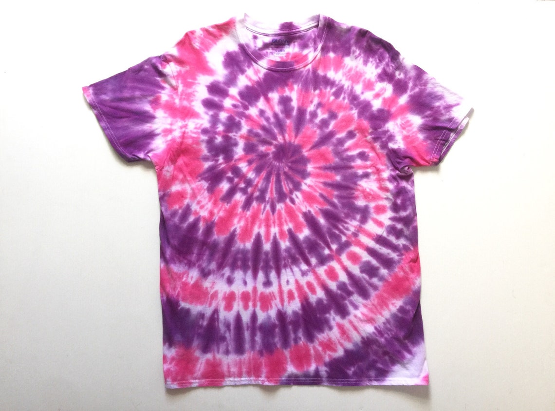 Purple Pink Spiral Tie Dye T-Shirt XL | Etsy