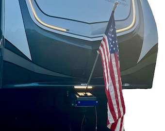 RV Flag Mount holder, Universal 5th wheel flag mount, Made in U. S. A., UV Protected, Stainless Hardware