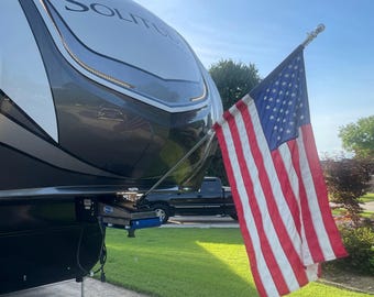 Premium 5th Wheel Flag Holder for MorRyde Pin Box - American-Made, Superior Quality
