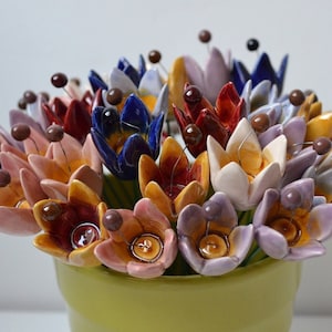 Handmade Ceramic Tulip, Ceramic Spring Flower